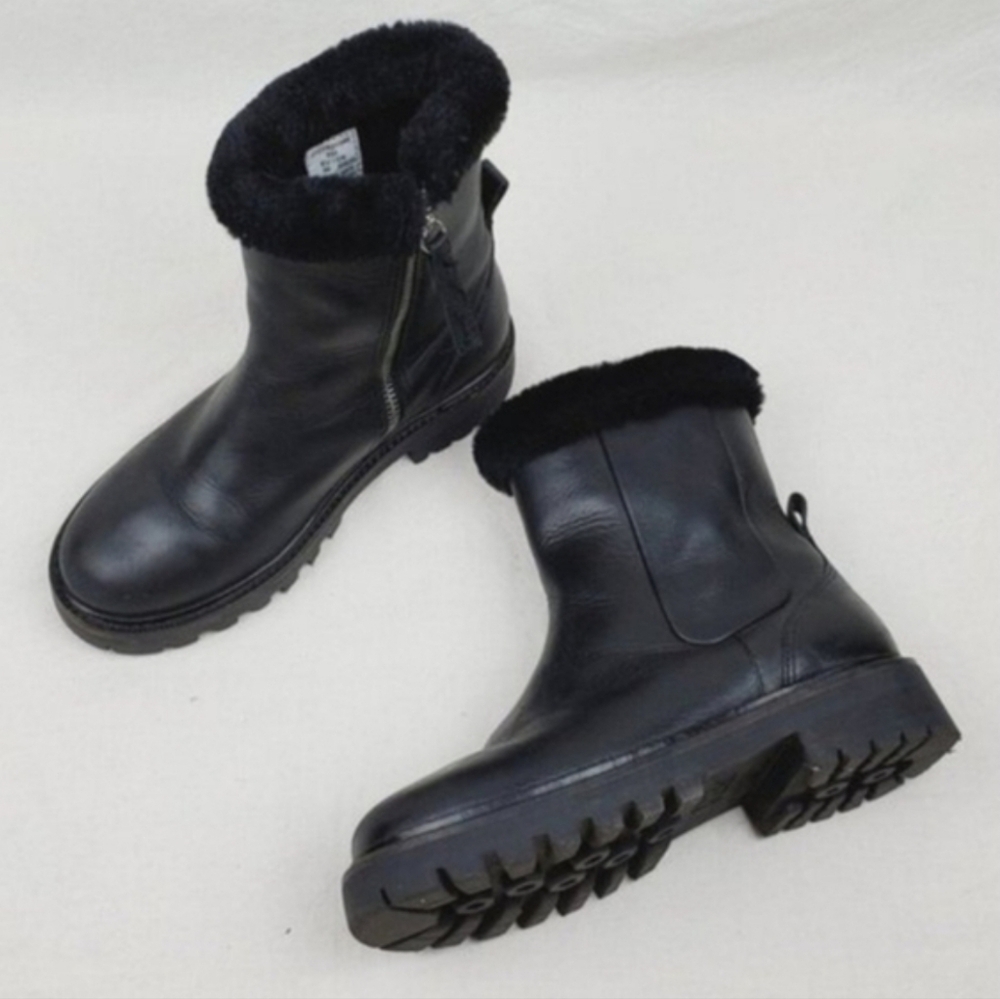 Zara fur top winter boots Size 34